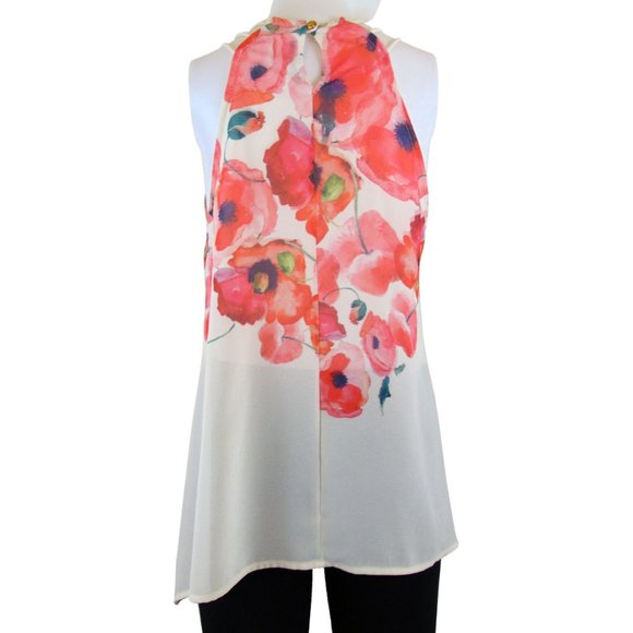 Jella Couture Sheer Floral Hi-Lo Blouse Size S - Picture 3 of 4